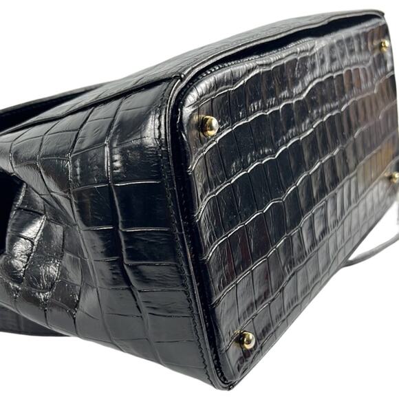 Valentino Garavani Croc Embossed Leather Handbag - Picture 7 of 12